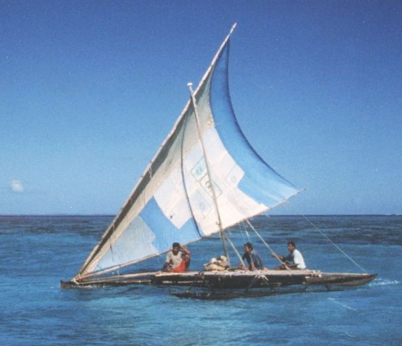 traditional sailing canoes in the lau islands of fiji