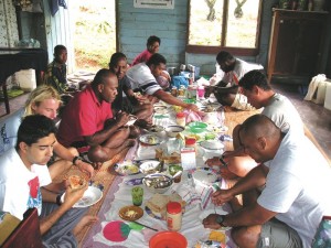 Chow time in FIji