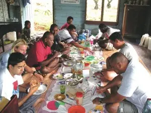 Chow time in FIji