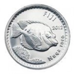 5c coin features the Nuqa Roro (Bi-coloured fox faced Rabbit fish)