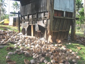 Copra drying Nabavatu Vanuabalavu