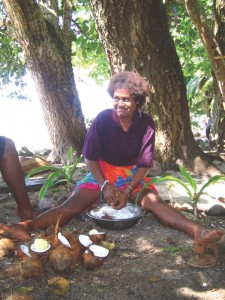 Scraping coconut