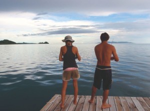 Fiji fishing from shore