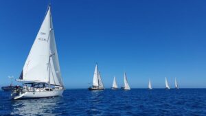 The World ARC Pacific fleet left Musket Cove 2